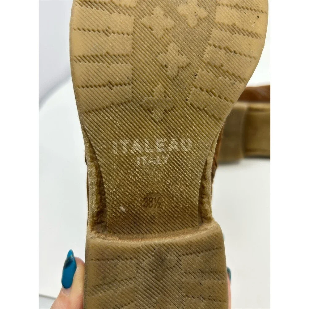 Italeau Foliana Womens Ankle Booties Cognac Brown Side Zip Waterproof Size 38.5